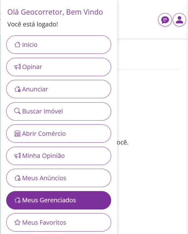Ícone de login