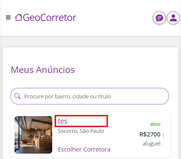 Ícone de login